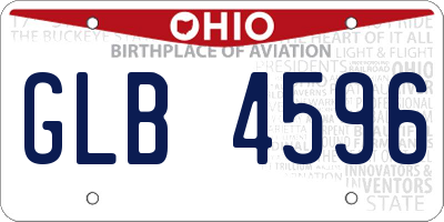OH license plate GLB4596