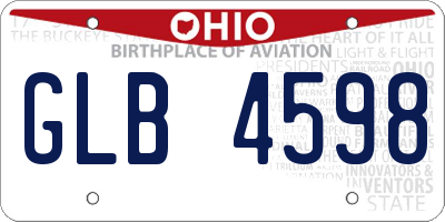 OH license plate GLB4598