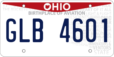 OH license plate GLB4601