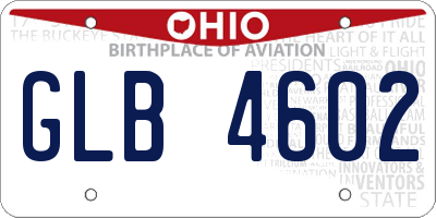OH license plate GLB4602