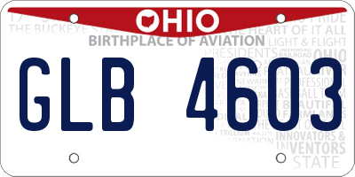 OH license plate GLB4603