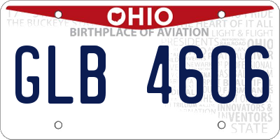 OH license plate GLB4606