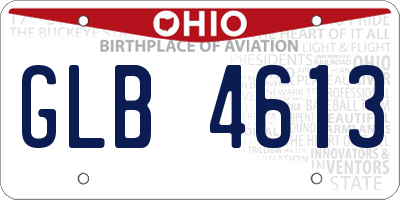 OH license plate GLB4613