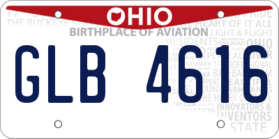 OH license plate GLB4616