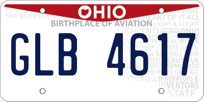 OH license plate GLB4617