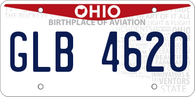 OH license plate GLB4620
