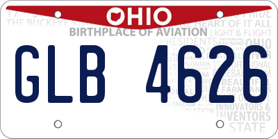 OH license plate GLB4626