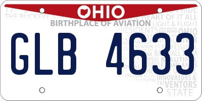 OH license plate GLB4633