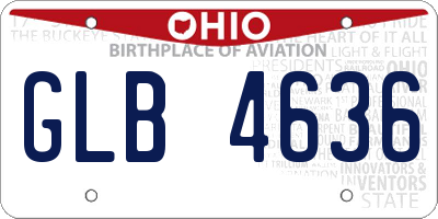 OH license plate GLB4636