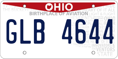 OH license plate GLB4644