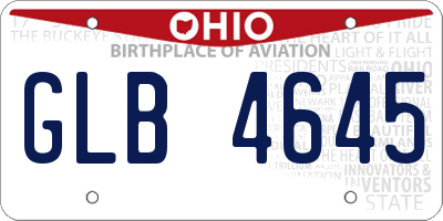 OH license plate GLB4645