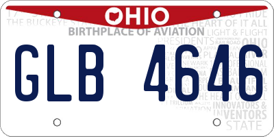 OH license plate GLB4646