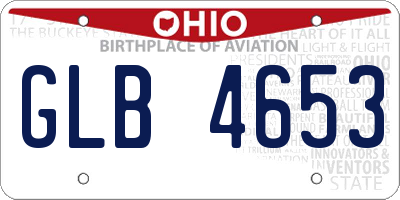 OH license plate GLB4653