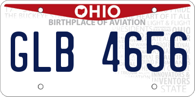 OH license plate GLB4656