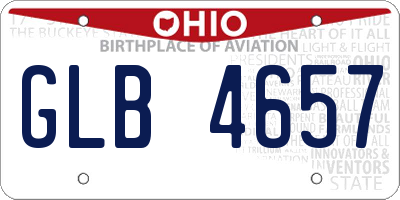 OH license plate GLB4657