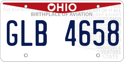 OH license plate GLB4658