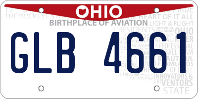OH license plate GLB4661
