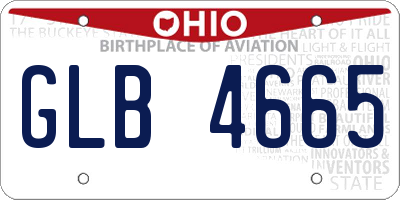 OH license plate GLB4665