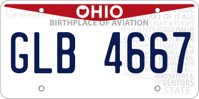 OH license plate GLB4667