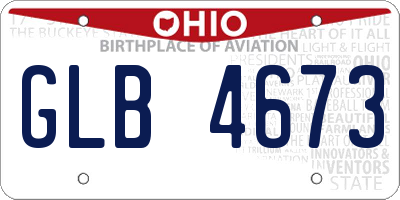 OH license plate GLB4673