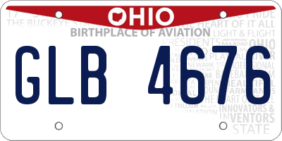 OH license plate GLB4676
