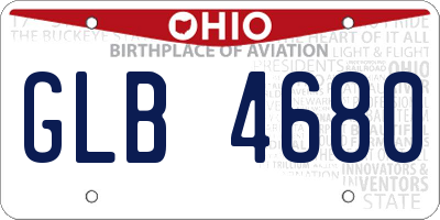 OH license plate GLB4680