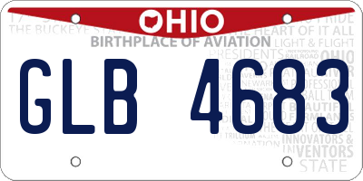 OH license plate GLB4683