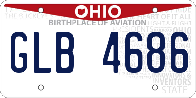 OH license plate GLB4686