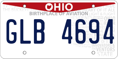 OH license plate GLB4694