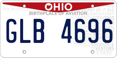 OH license plate GLB4696
