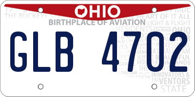 OH license plate GLB4702