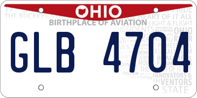OH license plate GLB4704