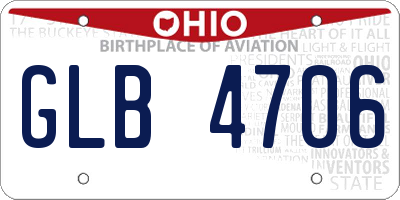 OH license plate GLB4706