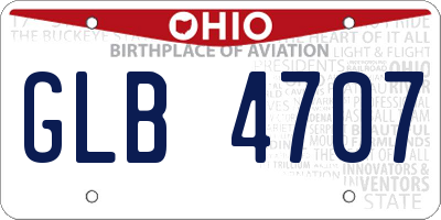OH license plate GLB4707
