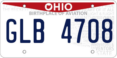 OH license plate GLB4708