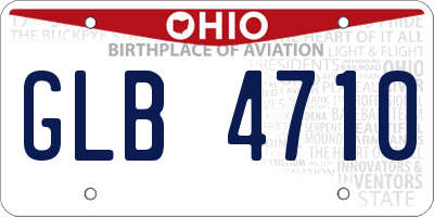 OH license plate GLB4710