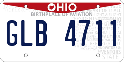OH license plate GLB4711