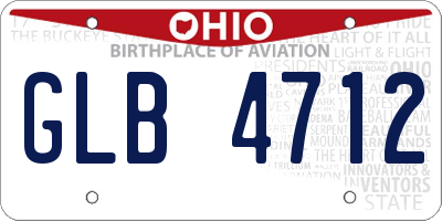 OH license plate GLB4712