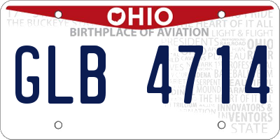 OH license plate GLB4714
