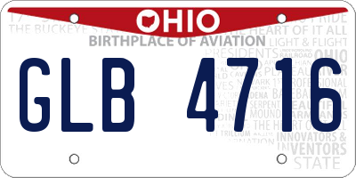 OH license plate GLB4716