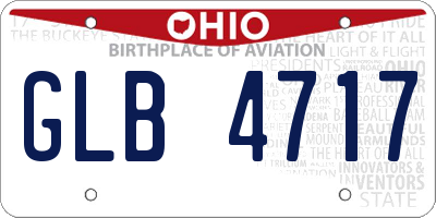 OH license plate GLB4717