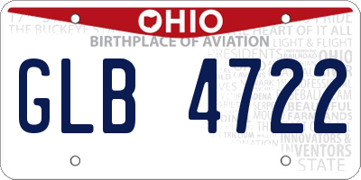 OH license plate GLB4722