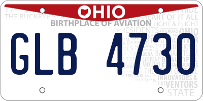 OH license plate GLB4730