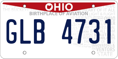 OH license plate GLB4731