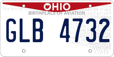 OH license plate GLB4732