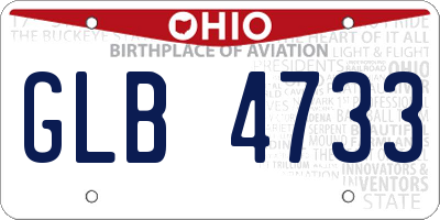 OH license plate GLB4733