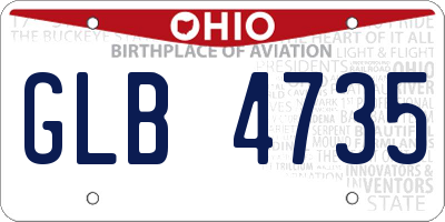 OH license plate GLB4735