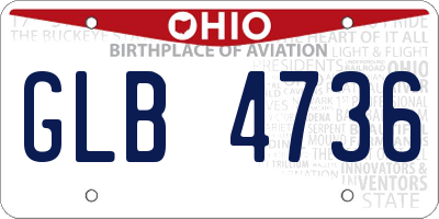 OH license plate GLB4736