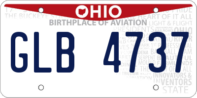 OH license plate GLB4737