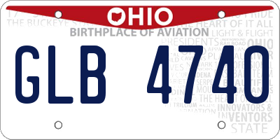 OH license plate GLB4740